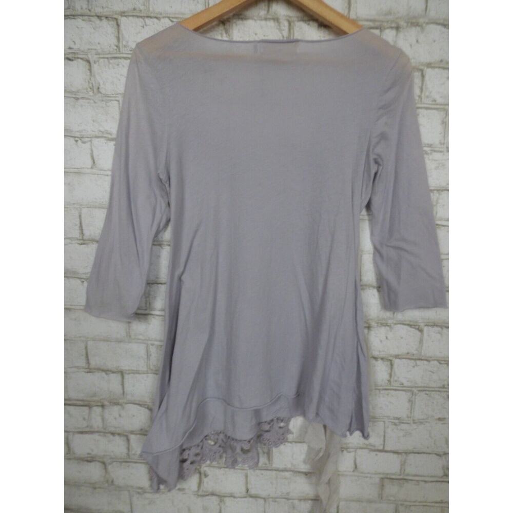 Johnny Was 4 Love and Liberty Lace Trim Pale Lavender Tunic Top S NEW J726 - Picture 11 of 14
